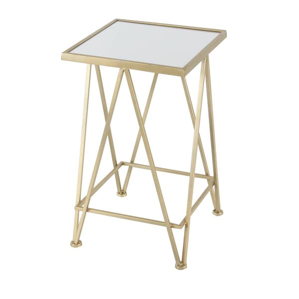 9th & Pike® Gold Metal Contemporary Accent Table - Set of 2