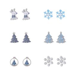 6pc. Reindeer/Snowflake/Christmas Tree/Snowglobe Earring Set