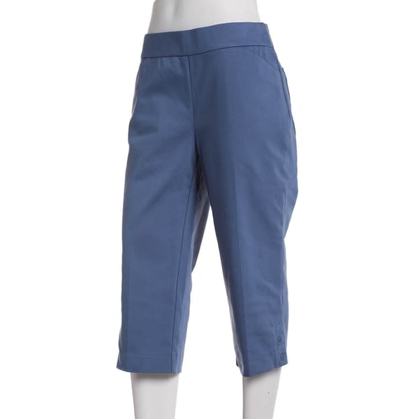 Petite Napa Valley Solid Cotton Super Stretch Snap Hem Capris - image 