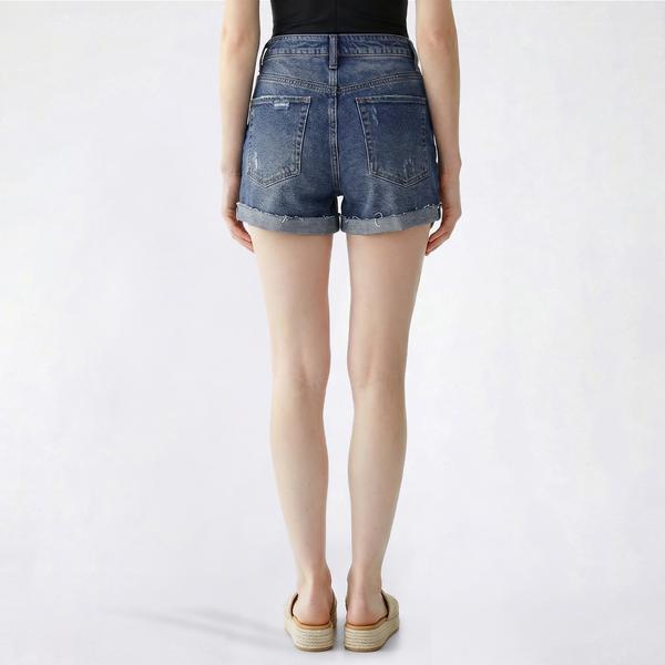 Juniors Madden Girl High Rise Destructed Raw Cuff Boho Shorts