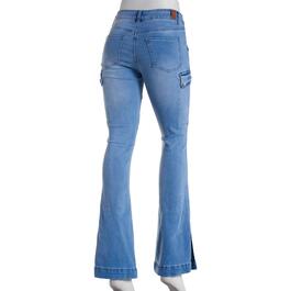 Juniors Gogo Jeans Split High Rise Cargo Flare Jeans