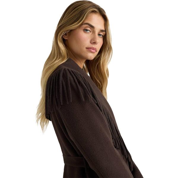 Womens NVLT Eyelash Mink Wrap Fringe Coatigan