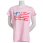 Womens Home of the Brave USA Ribbon Flag Short Sleeve Tee - image 1