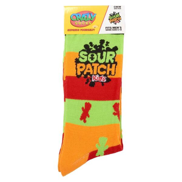 Mens Crazy Socks Sour Patch Kid Striped Crew Socks - image 