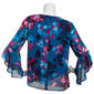 Womens Kasper 3/4 Ruffle Sleeve Leaf Chiffon Blouse - image 2