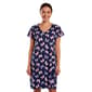 Womens Charmour Ruffled Short Sleeve Butterfly V-Neck Nightshirt - image 1