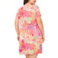 Plus Size MSK Short Sleeve Floral Pleated Bottom A-Line Dress - image 2