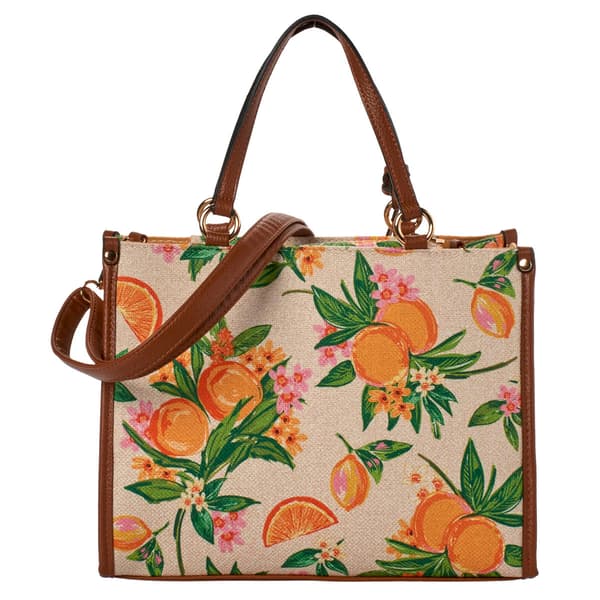 DS Fashion Canvas Tropical Print Satchel