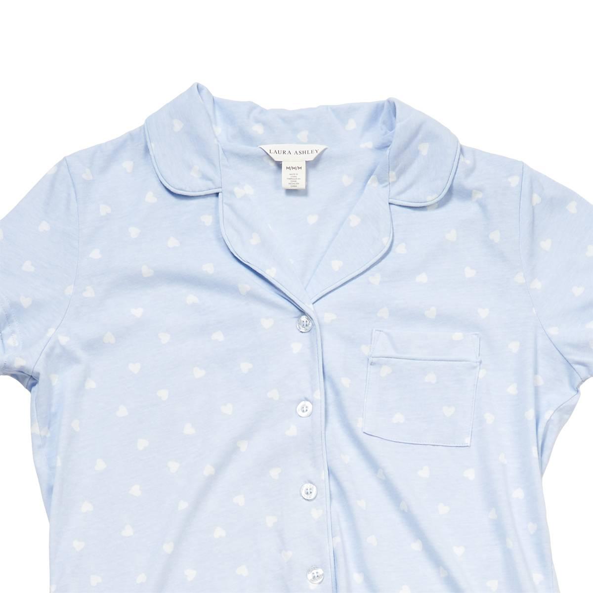 Womens Laura Ashley® Short Sleeve Hearts Long Leg Pajama Set