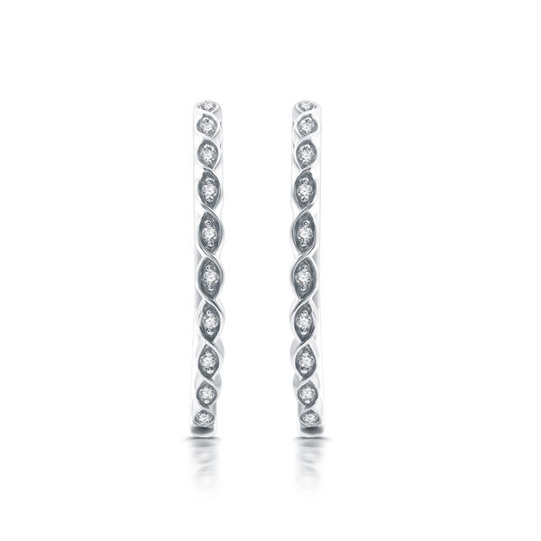 Nova Star&#174; 1/10ctw. Lab Grown Diamond Marquise Hoop Earrings