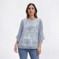 Plus Size Kasper 3/4 Ruffle Sleeve Faded Dot Blouse - image 1