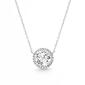 Sterling Silver & Cubic Zirconia Round Halo Necklace - image 1