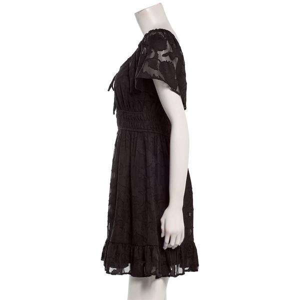 Juniors Jolt Burnout Jacquard Flutter Sleeve V-Neck Skater Dress