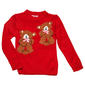 Girls (4-6x) Pink Angel(tm) Crew Neck Teddy Bear Sweater - image 1