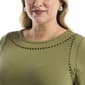 Plus Size Rafaella® Short Sleeve Solid Pom Trim Blouse - image 3