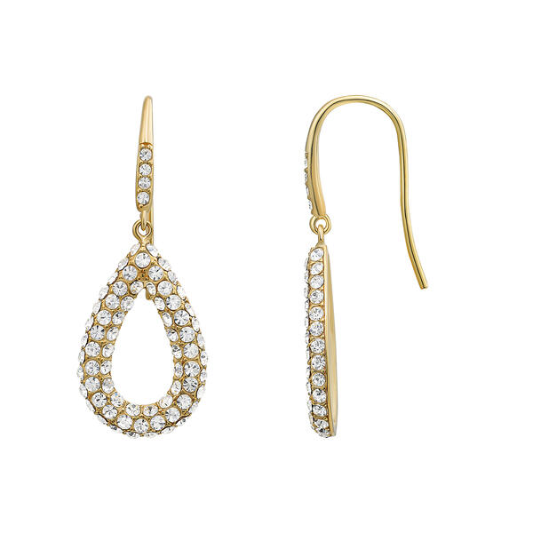 Candela Gold Over Silver Crystal Crystal Teardrop Dangle Earrings - image 