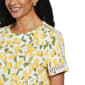 Womens Rafaella&#174; Short Sleeve Lace Trim Lemon Tee - image 4