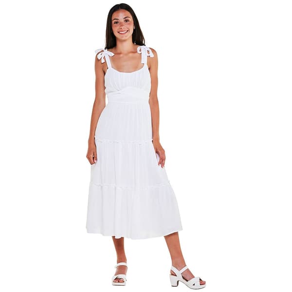 Juniors Trixxi Tied Up Linen Maxi Dress - image 