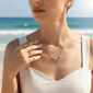 Saffron 0.5ctw. Moissanite Diamond Dolphin Pendant Necklace - image 3