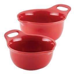 Rachael Ray 2pc. Ceramic Mixing Bowl Set - Red