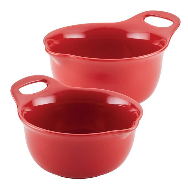 Rachael Ray 2pc. Ceramic Mixing Bowl Set - Red - image 