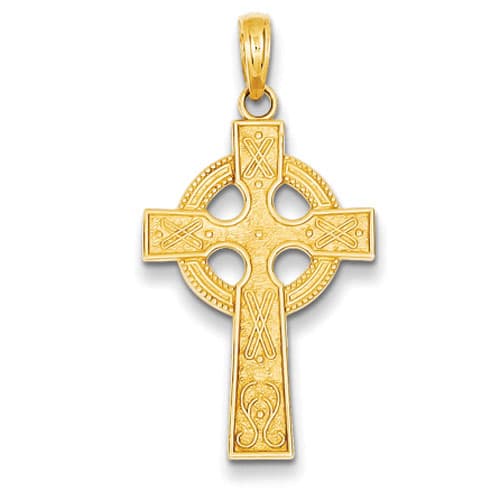 Unisex Gold Classics&#40;tm&#41; 14kt. Yellow Gold Celtic Cross Pendant - image 