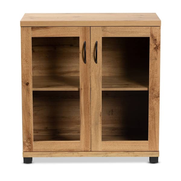Baxton Studio Zentra Oak Brown Wood 2-Door Storage Cabinet