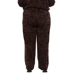 Juniors Plus No Comment Camo Print Fleece Wide Leg Pants