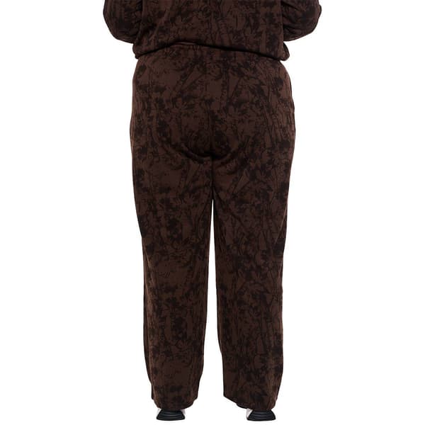 Juniors Plus No Comment Camo Print Fleece Wide Leg Pants