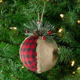Northlight Seasonal Plaid Burlap Christmas Ornament