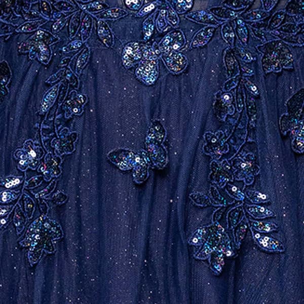 Juniors Blondie Nites Off the Shoulder Butterfly A-Line Dress