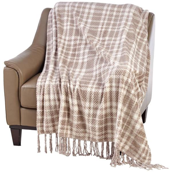 Mountain Ridge® Nester Plaid Jacquard Fringe Throw