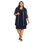 Plus Size R&M Richards Chevron Metallic Jacket Dress - image 1