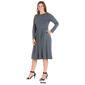 Plus Size 24/7 Comfort Apparel Long Sleeve Midi Fit & Flare Dress - image 5