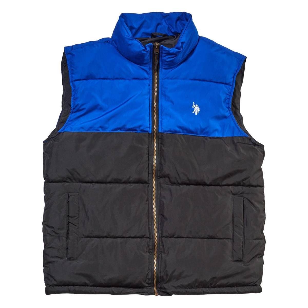 Mens U.S. Polo Assn.® Color Block Puffer Vest - Blue/Black