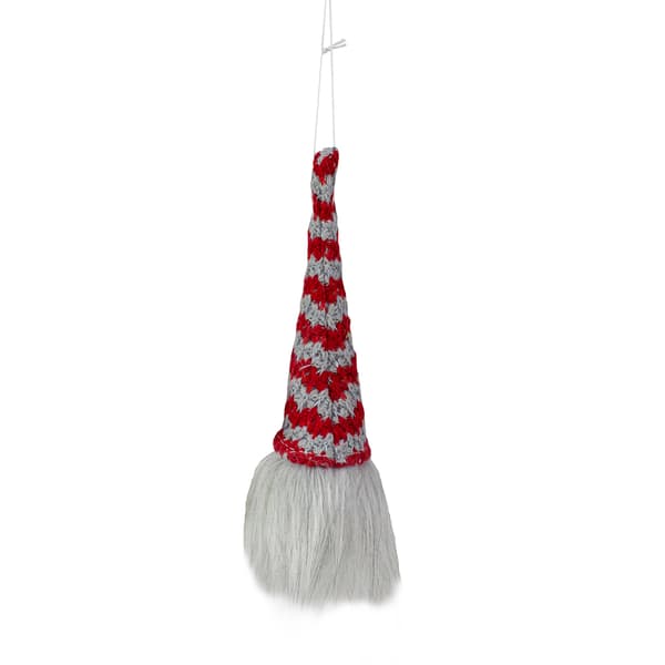 Northlight 8in. LED Red & Grey Gnome Head Christmas Ornament