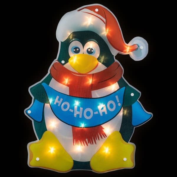 Northlight Seasonal Lighted Penguin Christmas Window Decor