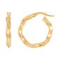 Gold Classics&#40;tm&#41; Twist Tube Hoop w/ Beaded Edges Earrings - image 1