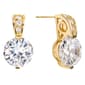 Athra 14kt. Gold over Brass Round CZ Stud Earrings - image 1
