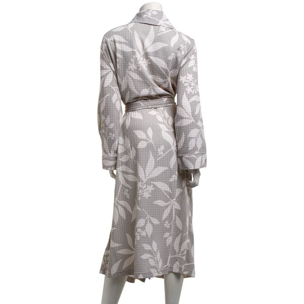 Womens Jasmine Rose Long Sleeve Leaves Houndstooth Shawl Robe