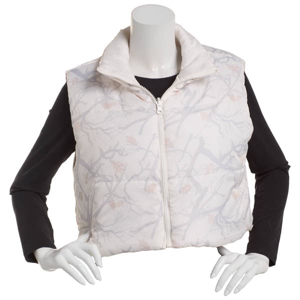 Juniors No Comment Reversable Camo to Solid Puffer Vest