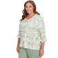 Plus Size Alfred Dunner Santa Fe Embroidered Floral Vines Tee - image 3