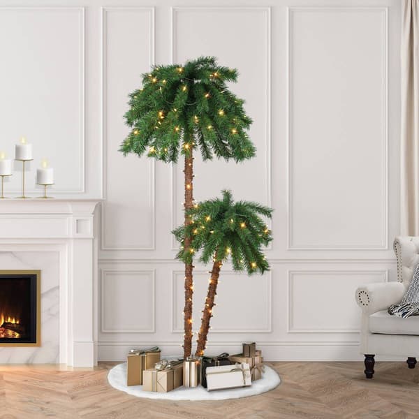 Puleo International Pre-Lit Christmas Palm Tree
