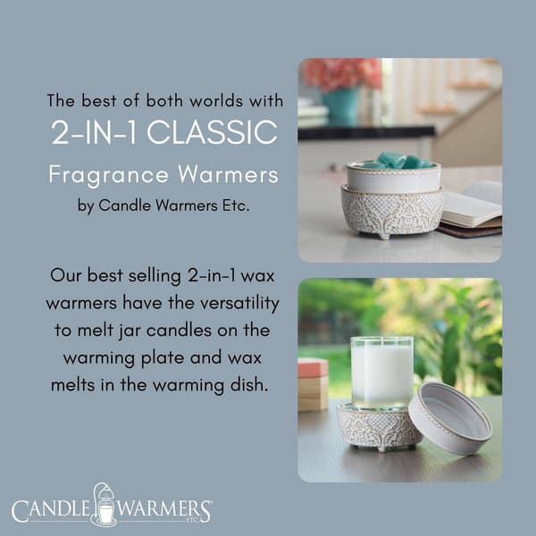 Candle Warmers Etc. Vintage White 2-in-1 Wax Warmer