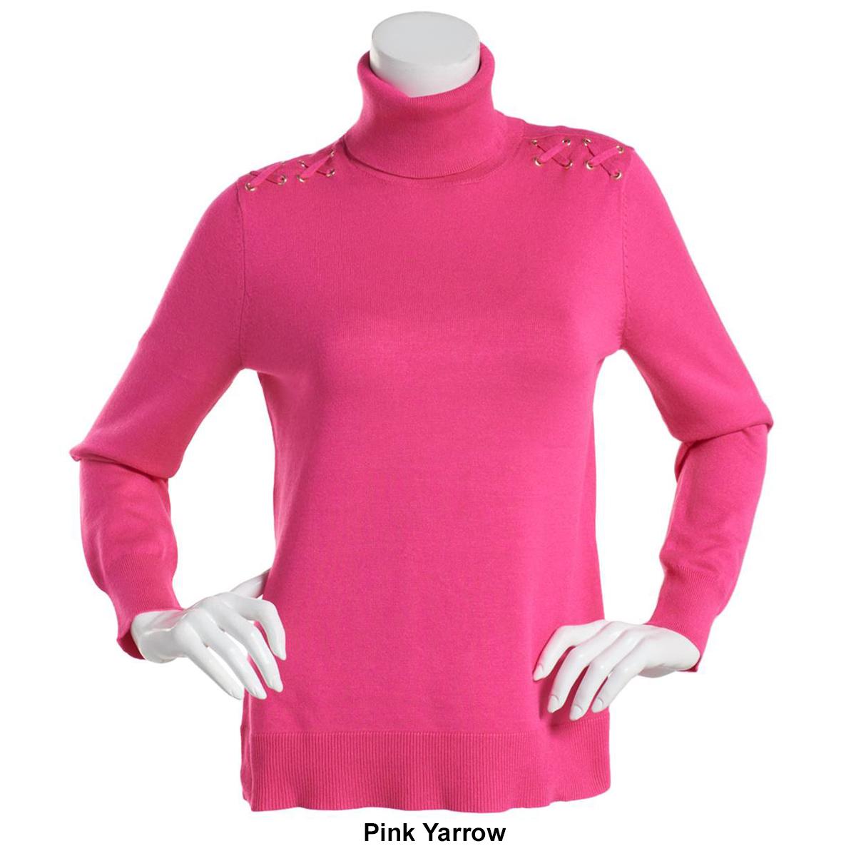 Womens Retrology Long Sleeve X Shoulder Turtleneck Sweater