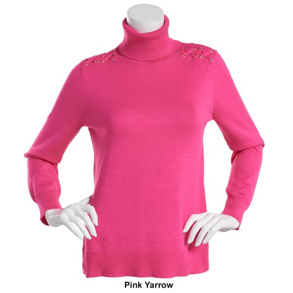 Womens Retrology Long Sleeve X Shoulder Turtleneck Sweater