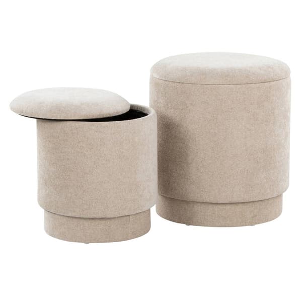 LumiSource Upholstered Contemporary Ottoman Set