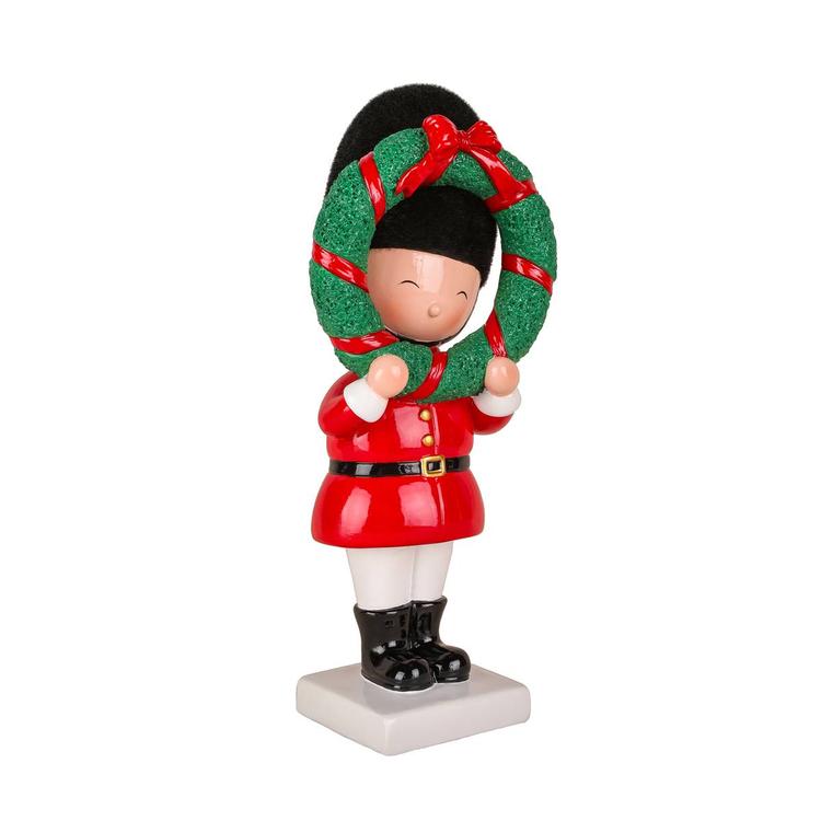 National Tree 10in. Christmas Soldier Holding Wreath Figurine