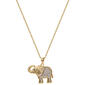 Brass Yellow Gold Plated and Silver Glitter Elephant Pendant - image 2