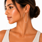 Saffron 50mm 18kt. Gold Polished Flat Bottom Hoop Earrings - image 3